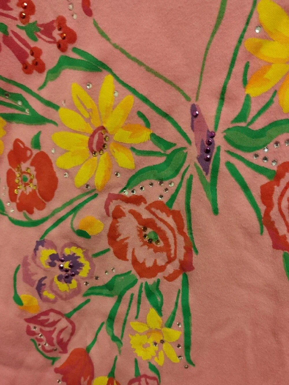 Quacker Factory Pink Floral Butterfly Tunic - Picture 4 of 4